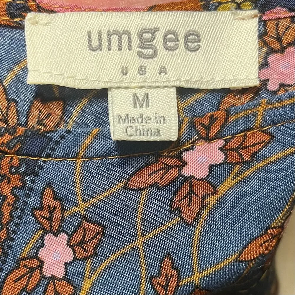 Umgee Womens Babydoll Tunic Dress M Flowy Sleeve Boho Peasant Hippie Floral EUC - Picture 4 of 6